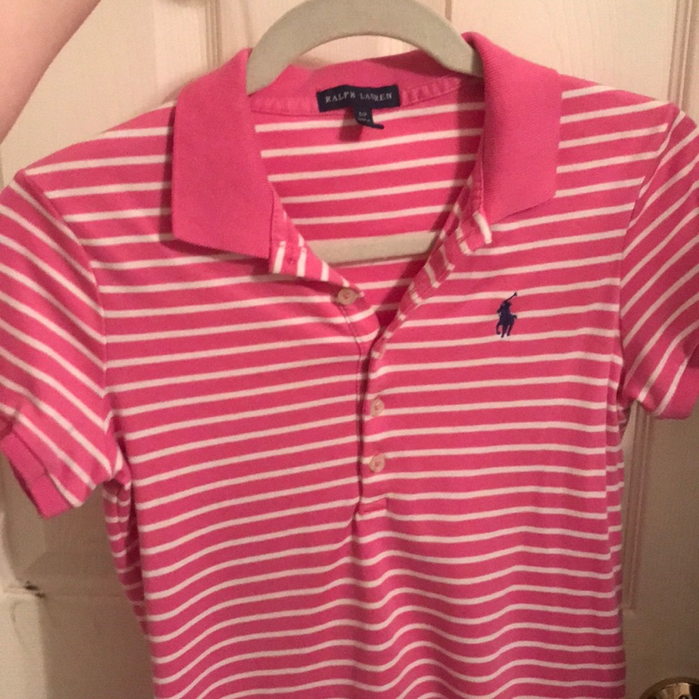 Pink Stripe Polo Dress